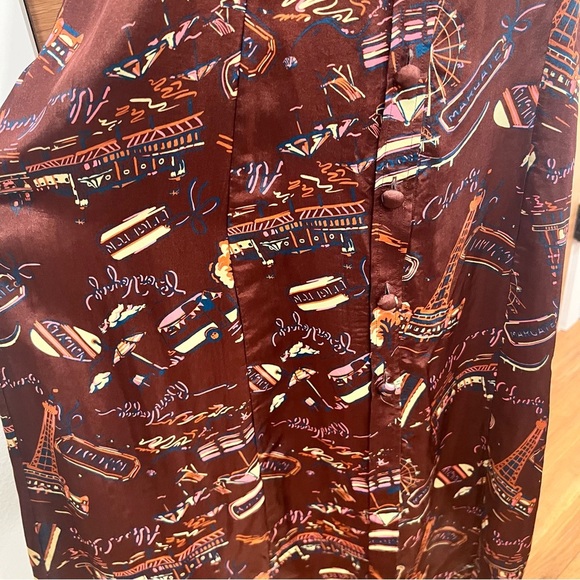 Elegant ALEXA CHUNG 
Printed dress | Burgundy| Patterned Dress | size 10 - Picture 6 of 15